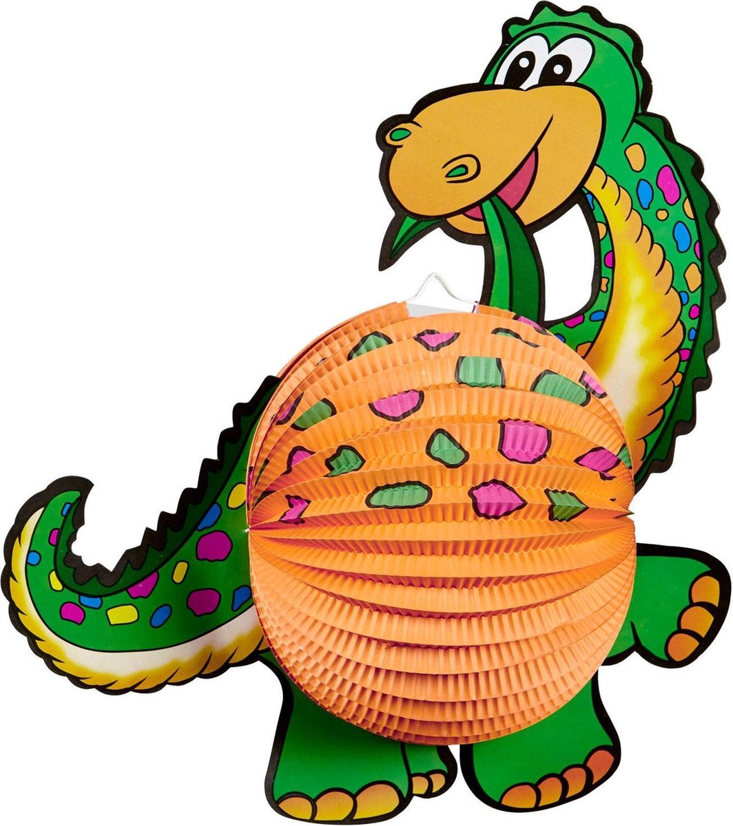 WIDMANN - Dinosaurus lantaarn 42 cm - Decoratie > Slingers en hangdecoraties